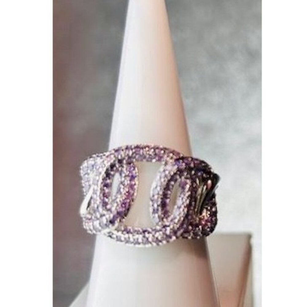 Bomb Party Summer Bliss Purple Topas Cubic Zirconia Ring Size 8 RG13684 New